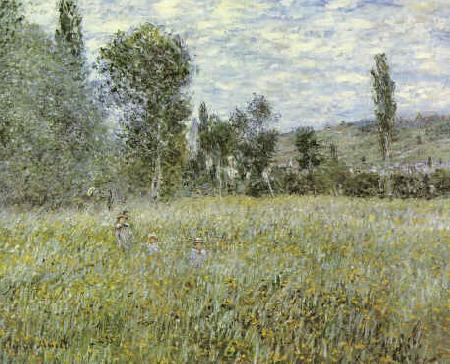Claude Monet Across the Meadow oil painting image